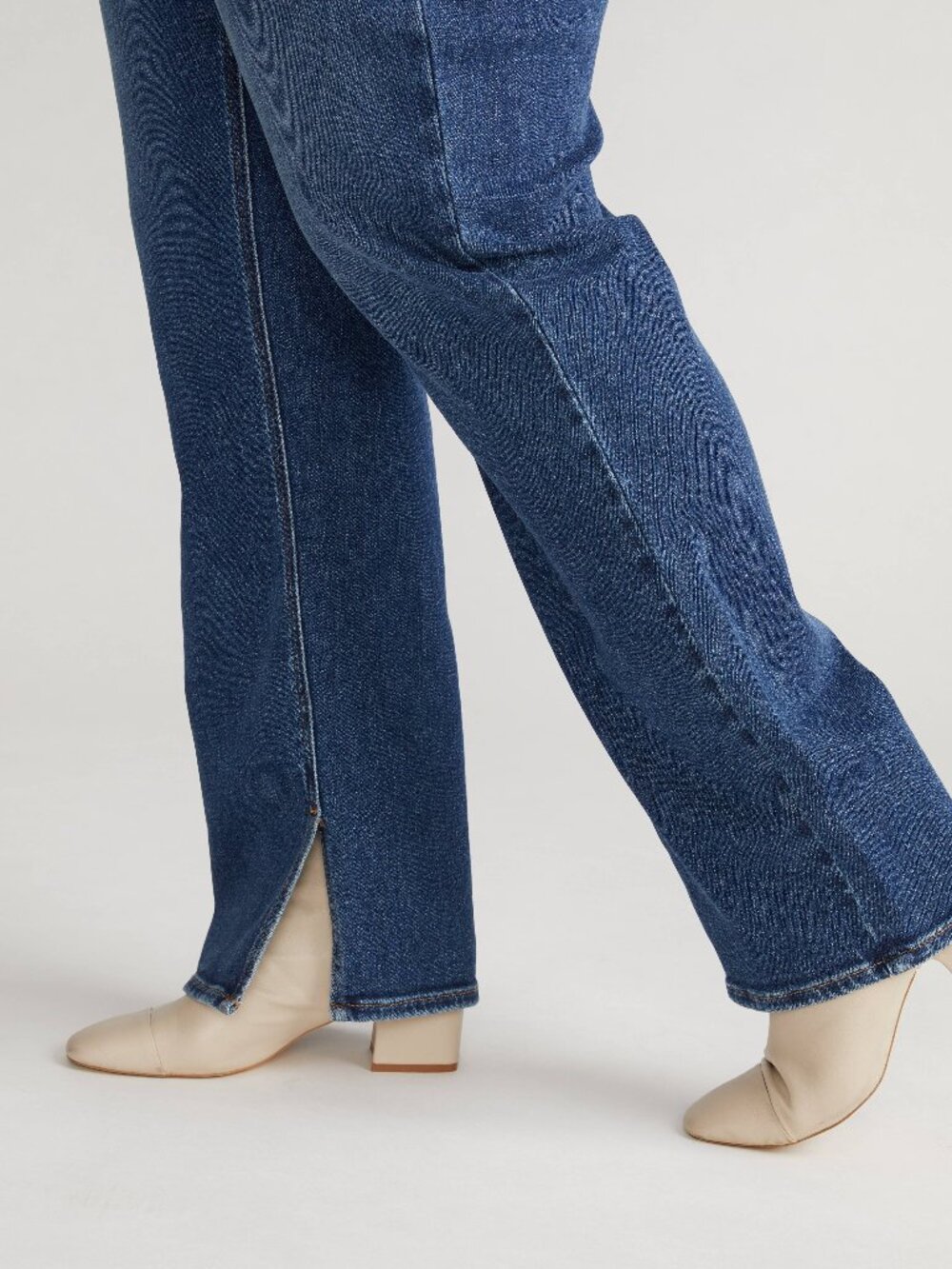 High Rise Split Hem Jeans